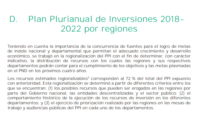 Plan Plurianual de inversiones 2018- 2022 para la Región Caribe 8