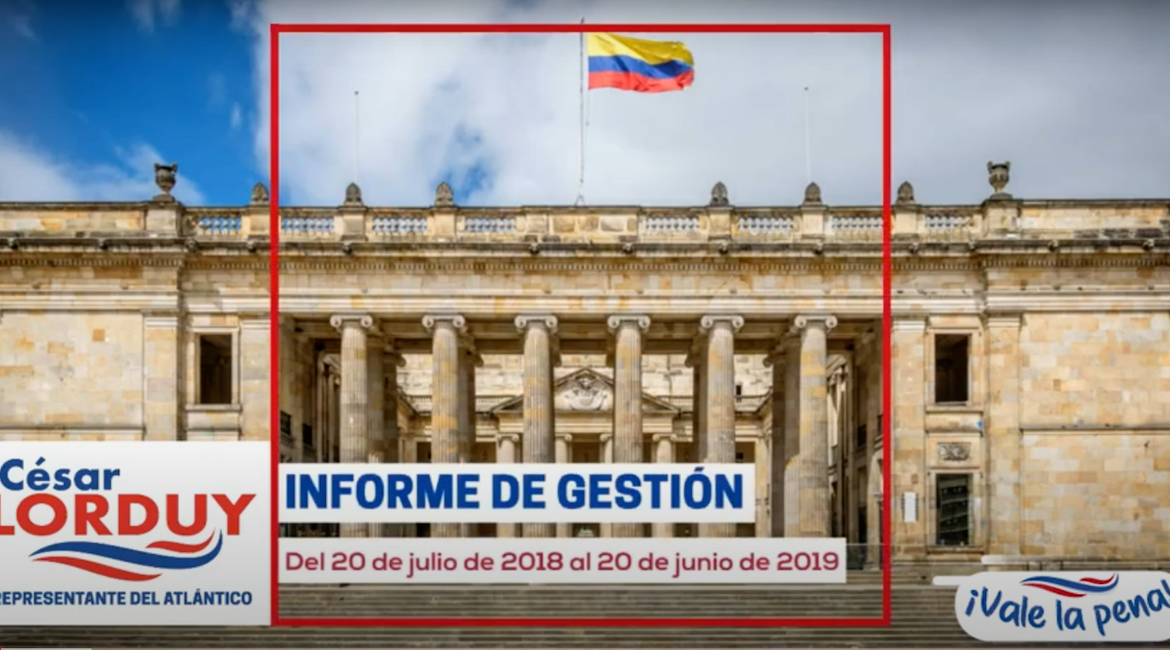 Informe anual de la gestión de Cesar Lorduy, Representante a la Cámara 1