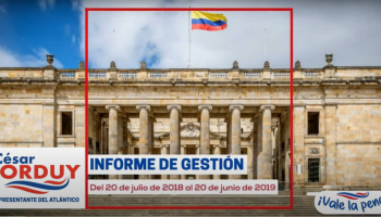 Informe anual de la gestión de Cesar Lorduy, Representante a la Cámara 3