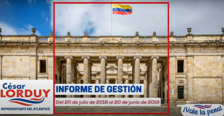Informe anual de la gestión de Cesar Lorduy, Representante a la Cámara 1