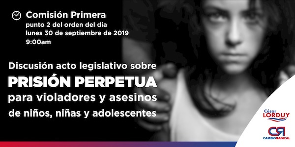 Este lunes, en Comisión Primera de la Cámara de Representantes será la discusión del acto legislativo sobre prisión perpetua del que Lorduy es uno de sus autores y ponentes 3