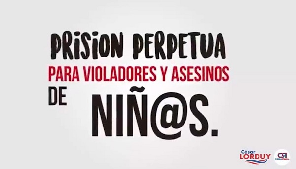 PARA CESAR LORDUY ES POSIBLE QUE LA CADENA PERPETUA NO SEA LA SOLUCIÓN PERFECTA, PERO NOS SENTIMOS COMPLACIDOS SI PODEMOS SALVAR TAN SOLO A UNA NIÑA 2