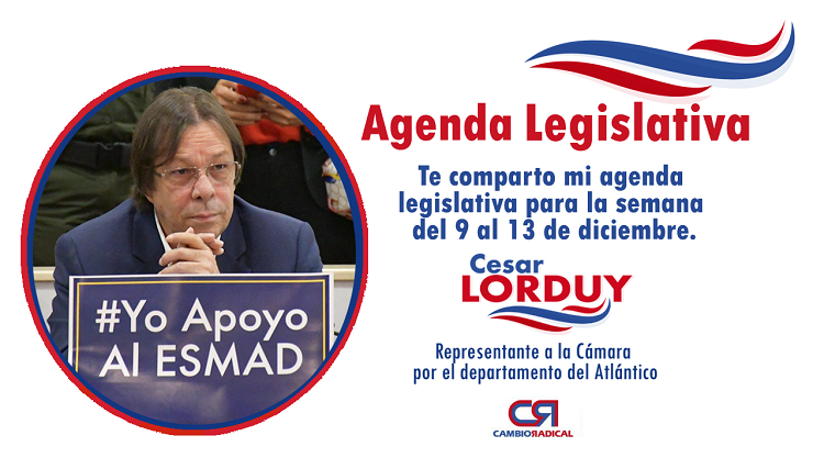 Te comparto mi agenda legislativa en la Cámara de Representantes del 9 al 13 de diciembre 5