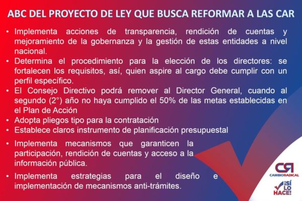 Con modificación a las CAR’s, no habrá directores reelegidos: Lorduy 2 Con modificación a las CAR’s, no habrá directores reelegidos: Lorduy 2