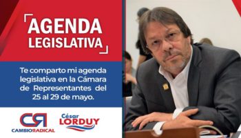 Agenda de Cesar Lorduy para última semana de mayo