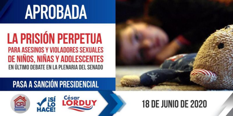 ¡Lo logramos!: Lorduy resalta compromiso del Senado al respaldar con abrumadora mayoría proyecto de cadena perpetua 2 ¡Lo logramos!: Lorduy resalta compromiso del Senado al respaldar con abrumadora mayoría proyecto de cadena perpetua 2