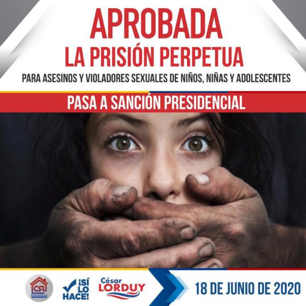 ¡Lo logramos!: Lorduy resalta compromiso del Senado al respaldar con abrumadora mayoría proyecto de cadena perpetua 3 ¡Lo logramos!: Lorduy resalta compromiso del Senado al respaldar con abrumadora mayoría proyecto de cadena perpetua 3