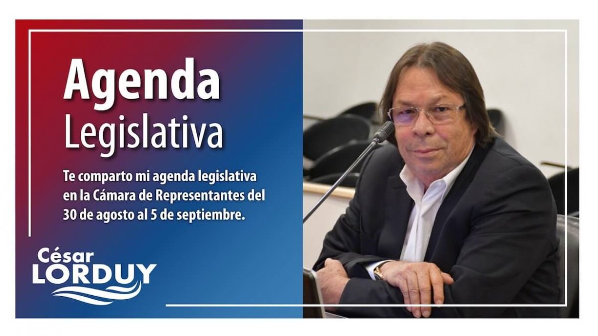 Agenda de Cesar Lorduy en la Cámara de Representantes del 30 de agosto al 5 de septiembre 1