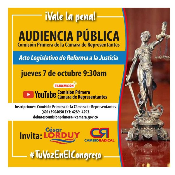 Proyecto de reforma a la justicia y la conformación de tribunales ambientales, los temas de audiencias públicas que organiza Cesar Lorduy 1