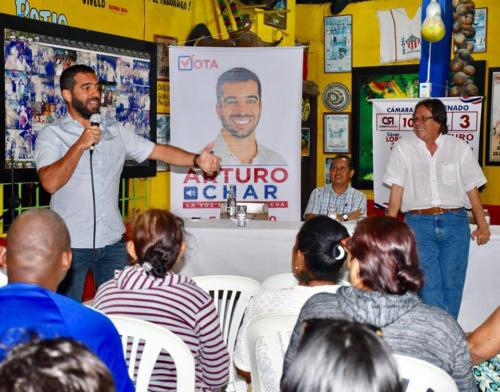 Cesar Lorduy y Arturo Char en encuentros con sectores sociales durante campaña al Congreso 7